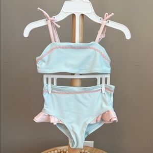 ⭐️⭐️ PICK 5 / $20 Mila and Emma Toddler Girl Blue & Pink 2 Piece Swimsuit Set 2T